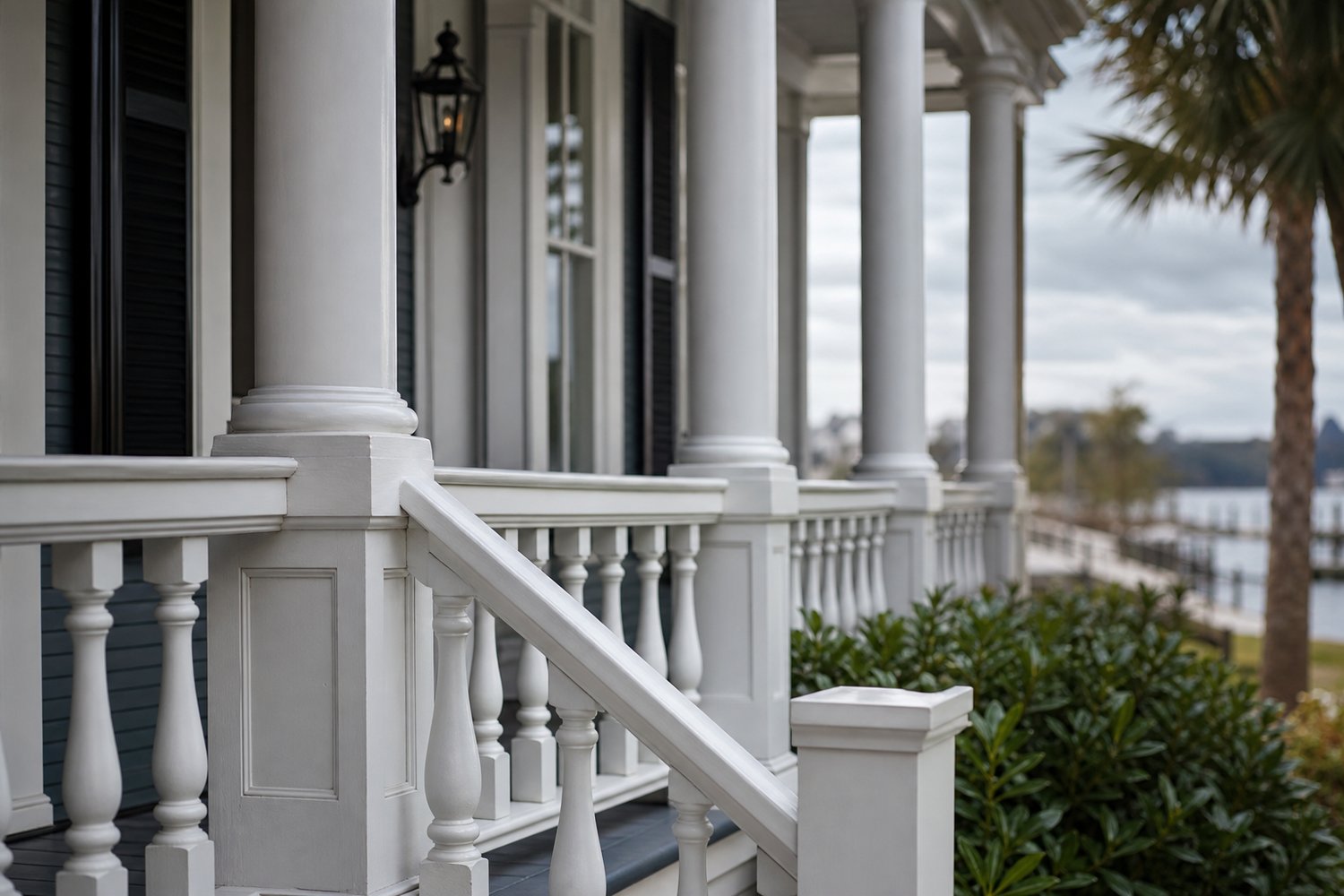 A close view of the exterior detail on a house in Charleston Region, SC — Charleston-Area Home
