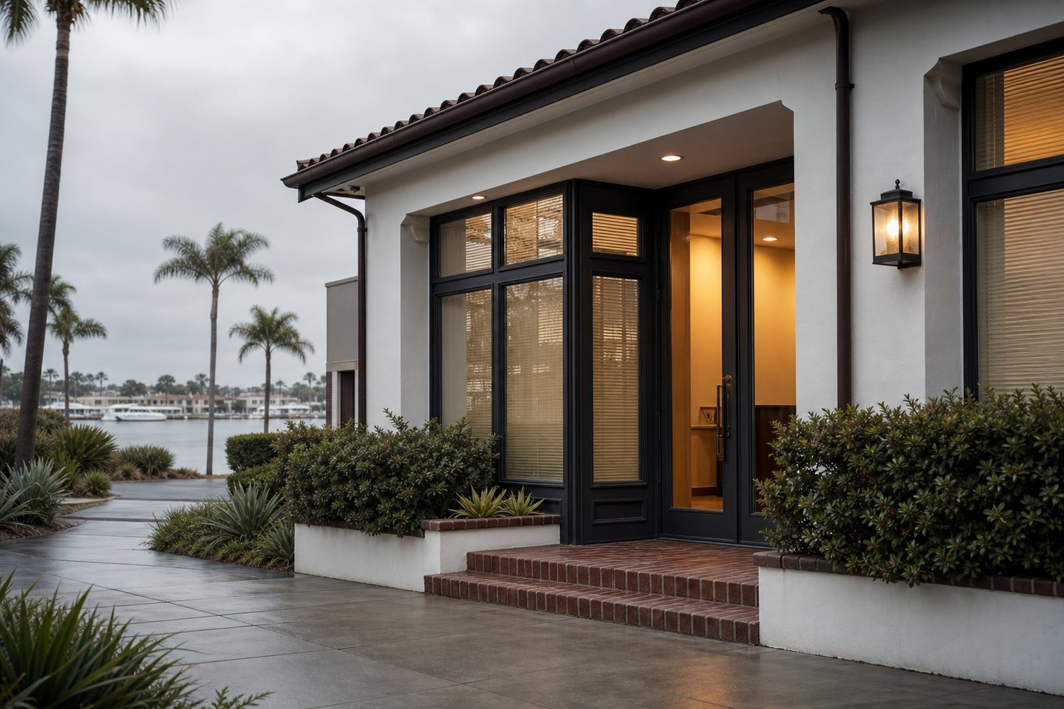 A title office counter where paperwork for an inherited Newport Beach home is signed and filed
